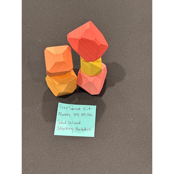 Lovevery Free Spirit Kit Solid Wood Stacking Boulders - Picture 2 of 2